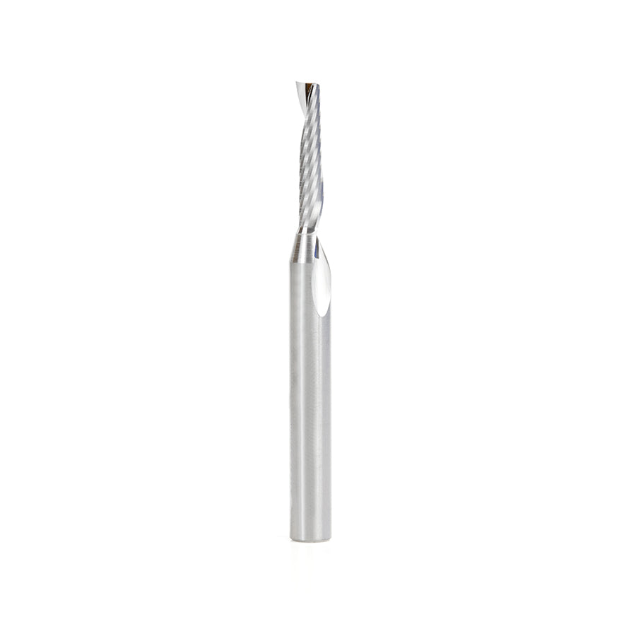 A57319: Amana 4mm dia 6mm shk, O Single Flute, 20mm cut, Plastic Cutting